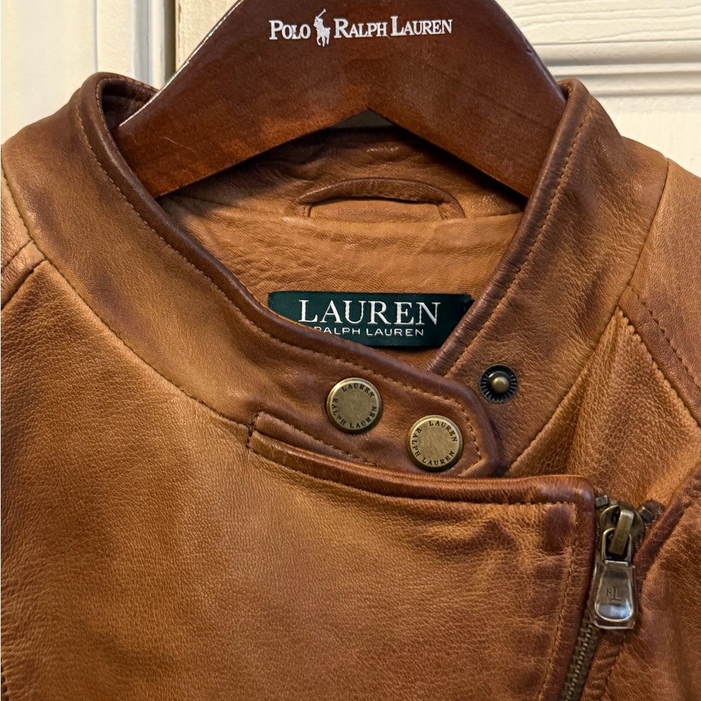 Ralph Lauren Tan Leather Jacket - Picture 3 of 10